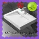 Best selling modern design solid surface square wall hung wash basin KKR-1260 1