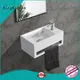 Hot sales small size acrylic solid surface resin stone wall mounted wash basin with towel hanger KKR-1105-A 1