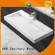Rectangle acrylic solid surface wall hung basin with slope design KKR-1262 1