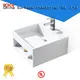 Wall mounted white marble acrylic solid surface square wasb basin KKR-1361 1