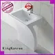 7 Shape unique design acrylic marble solid surface free standing wash basin KKR-1393 1