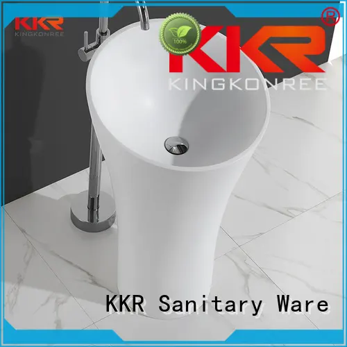 Solid surface modern fancy unique bathroom freestanding wash basin KKR-1394 1