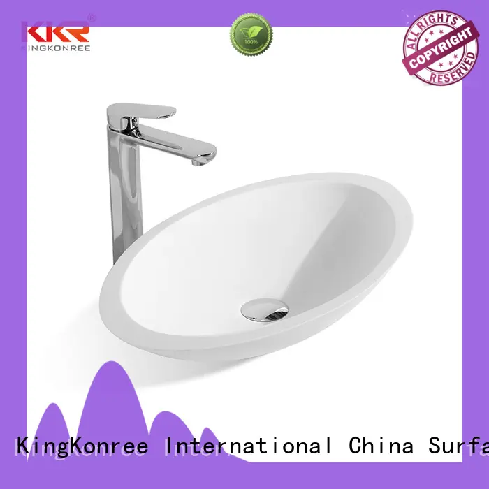 KKR Egg shape acrylic solid surface countertop wash basin KKR-1301 1