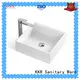 KKR High quality pure white square solid surface above counter basin KKR-1382-1 1