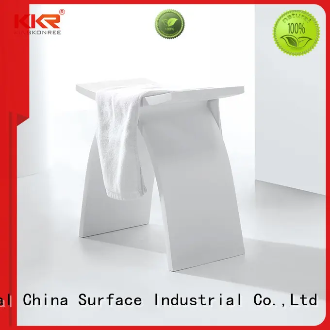 Design White Acrylic Solid Surface Bathroom Stool KKR-Stool-A 1