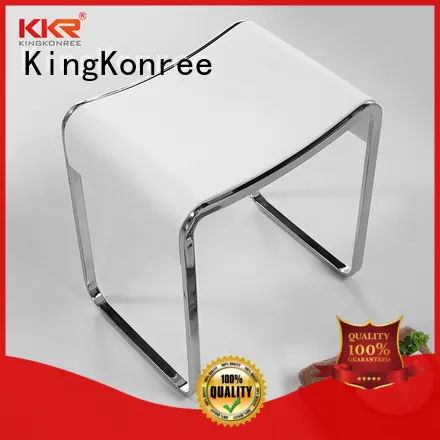 Acrylic Solid Surface Bath Stool With Stainless Steel Connecting Design KKR-Stool-E 1