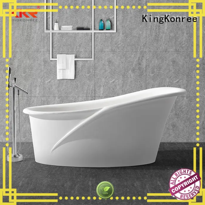 Modern Artificial Marble Acrylic Solid Surface Freestanding Bathtub KKR-B028 1