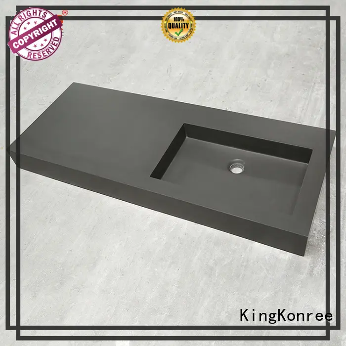 Dark Grey Acrylic Solid Surface Cabinet Basin KKR-1534 1