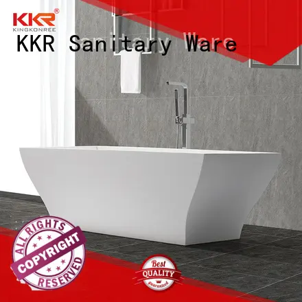 Rectangle Unique Design Polymarble Acrylic Solid Surface Freestanding Soaking Bathtub KKR-B052 1