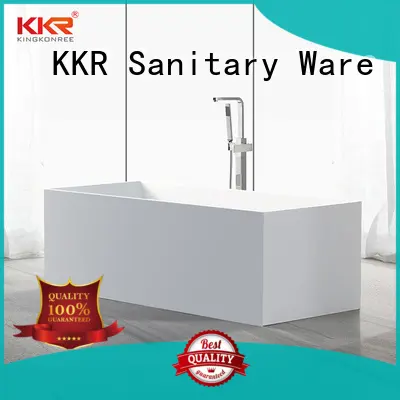 KingKonree black stone resin freestanding bath custom 1