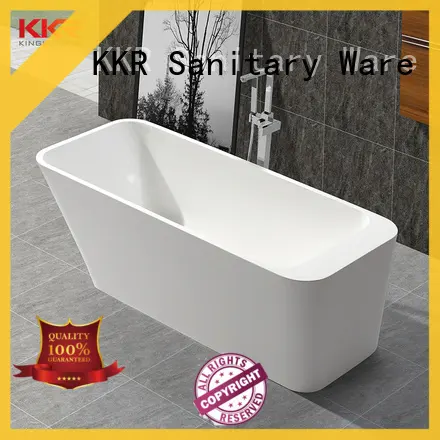 KingKonree marble stand alone soaking bathtubs for shower room 1