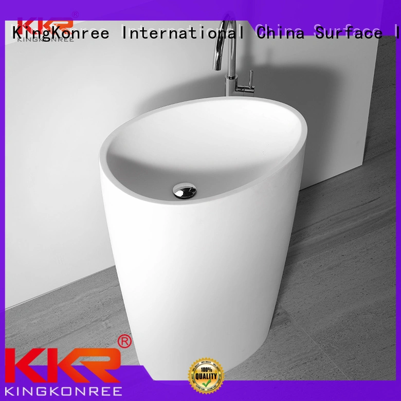KingKonree stand alone bathroom sink customized for hotel 1