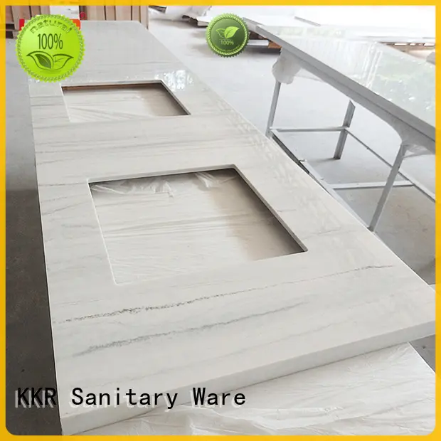 KingKonree white solid stone countertops under-mount for hotel 1