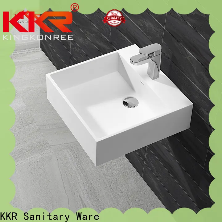 KingKonree artificial wall hung cloakroom basin design for home 1