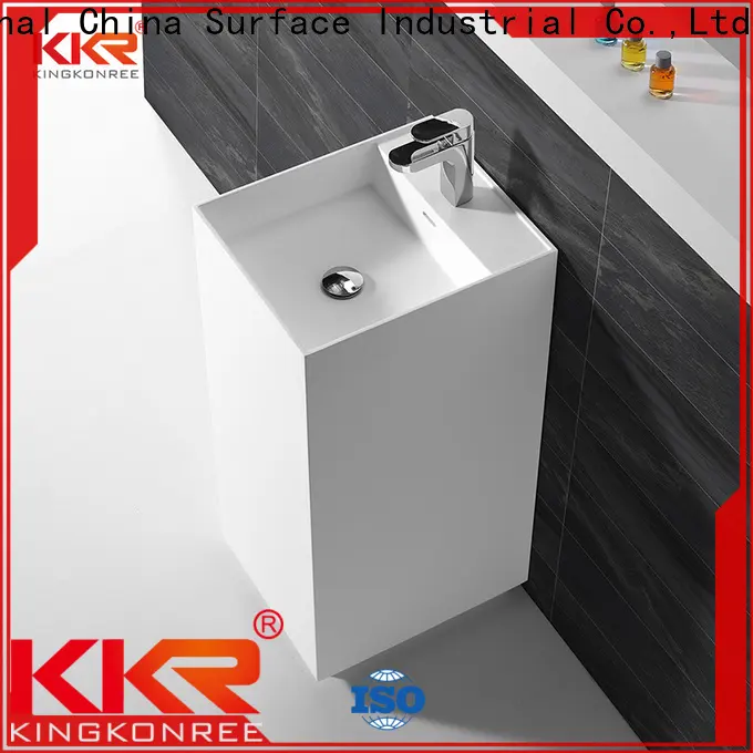 KingKonree rectangle freestanding pedestal sink supplier for hotel 1