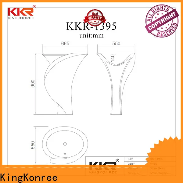 KingKonree stand alone bathroom sink supplier for hotel 1