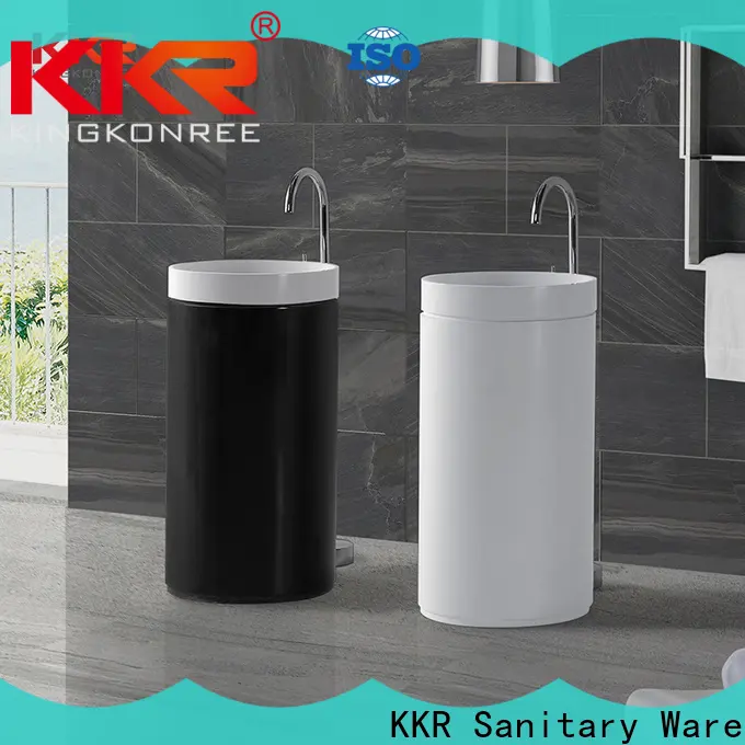 KingKonree freestanding pedestal sink manufacturer for motel 1
