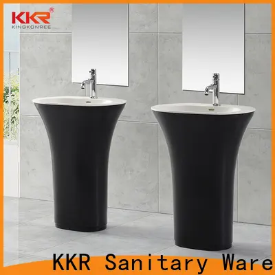 KingKonree resin stand alone bathroom sink factory price for motel 1