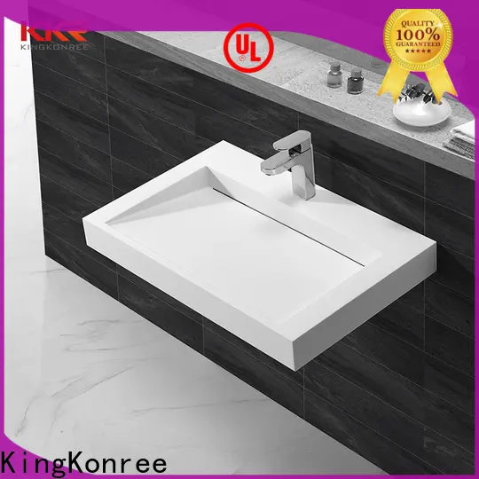 KingKonree solid wall hung bathroom basin sink for hotel 1