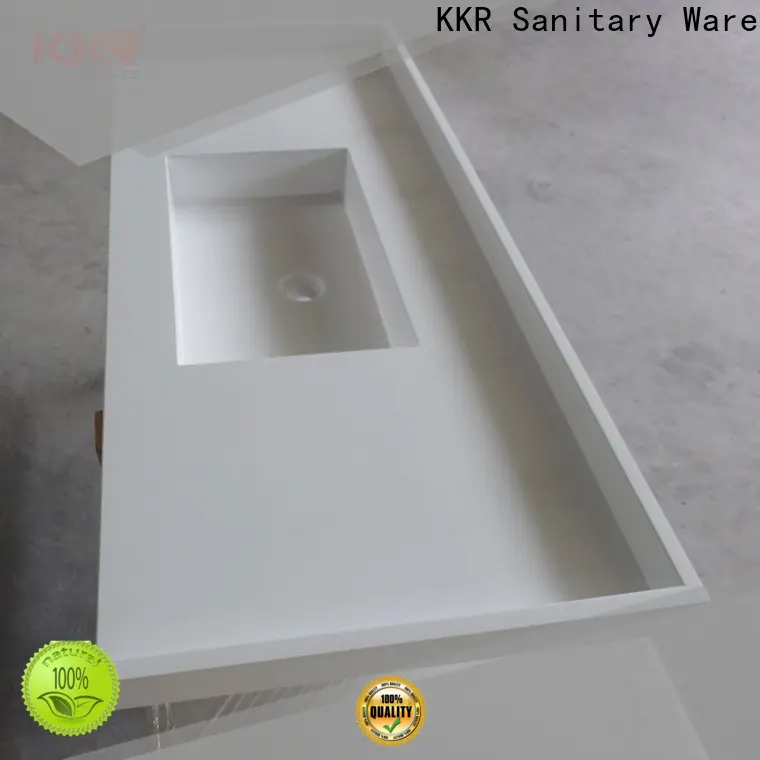 KingKonree marble marble top bathroom vanity latest design for hotel 1