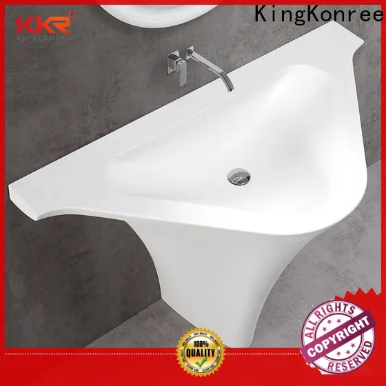 KingKonree rectangle pedestal sink factory price for motel 1