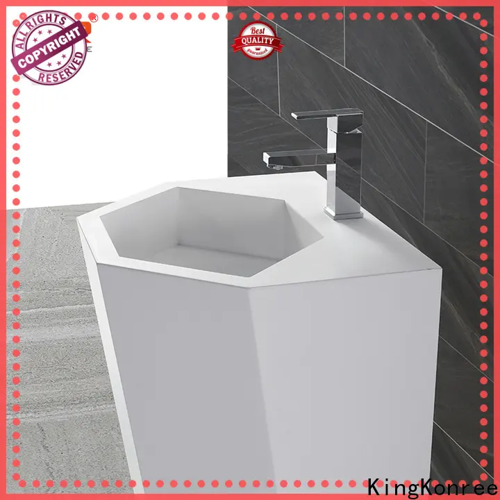 KingKonree standard pedestal wash basin customized for motel 1