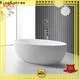 KingKonree white solid surface freestanding tub at discount for family decoration 1