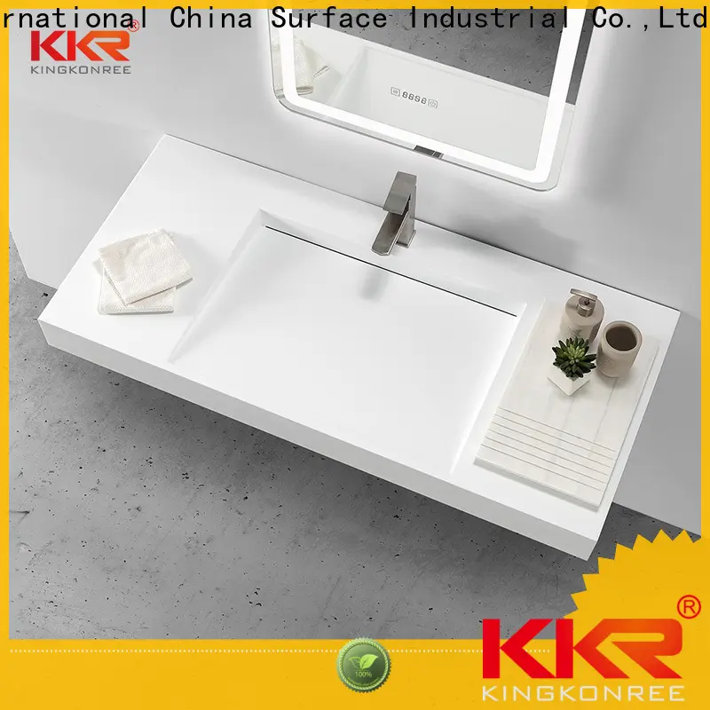 KingKonree stable rectangular wall hung basin design for hotel 1