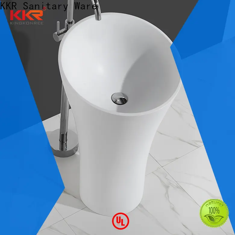 KingKonree white pedestal sink manufacturer for motel 1