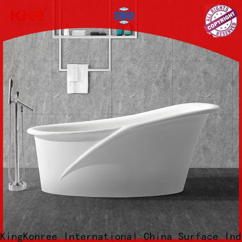 KingKonree white freestanding soaking bathtub OEM for family decoration 1