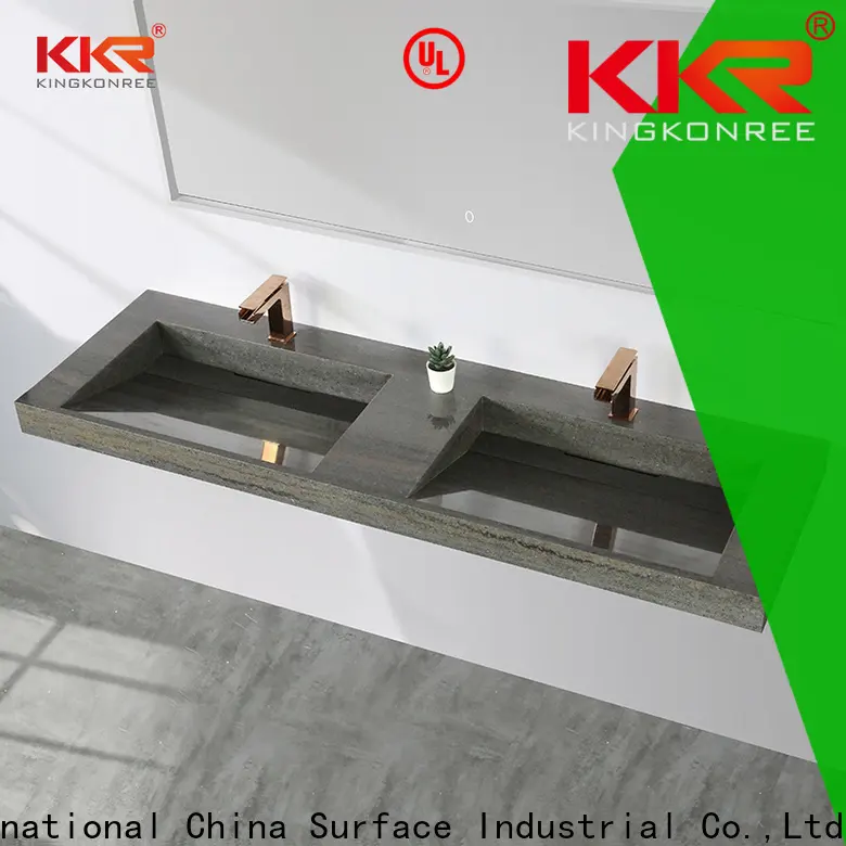 concrete black wall hung basin design for hotel 1
