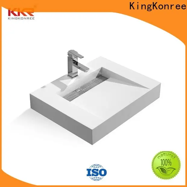 KingKonree solid stone resin wall hung basin design for home 1