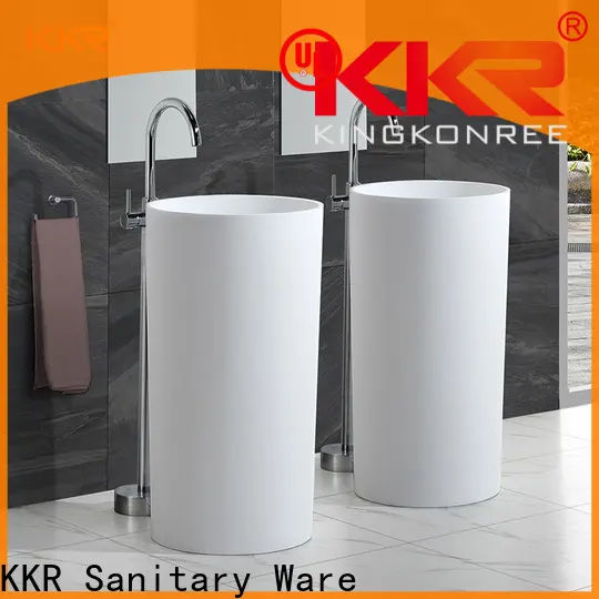white freestanding pedestal sink design for home 1