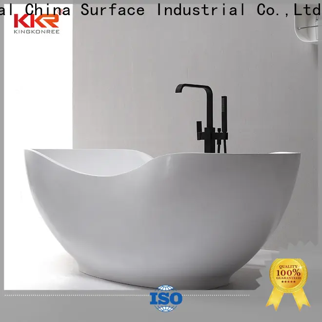 KingKonree white freestanding soaking bathtub OEM for family decoration1 1