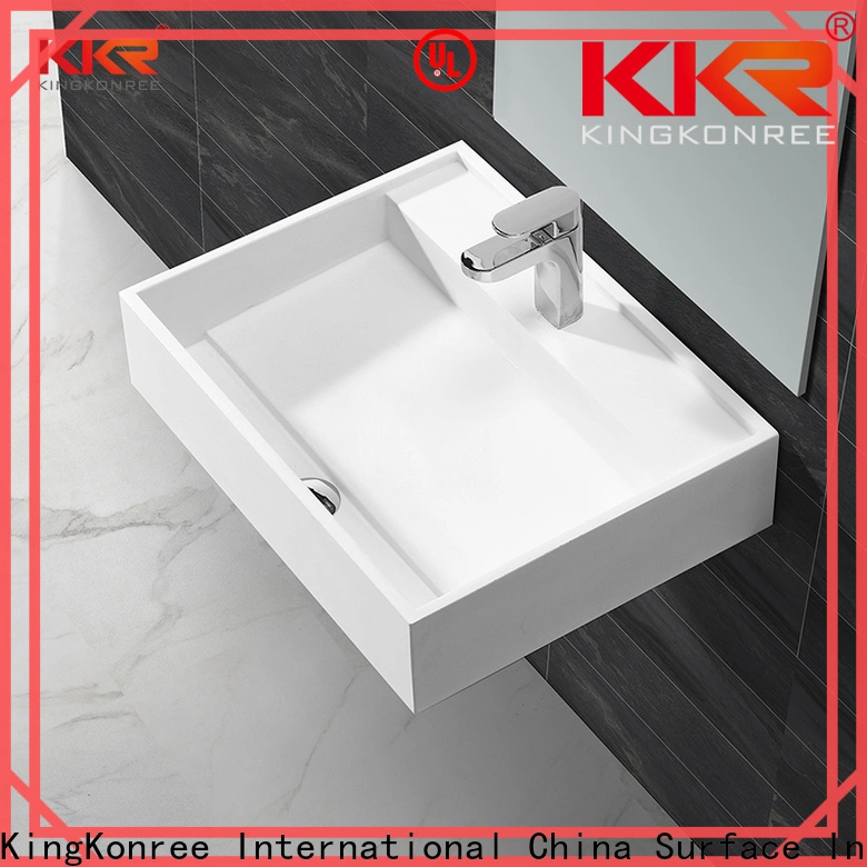 KingKonree stone resin wall hung basin on-sale for family 1