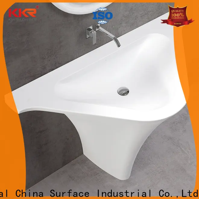 mounted stone resin wall hung basin customized for hotel 1