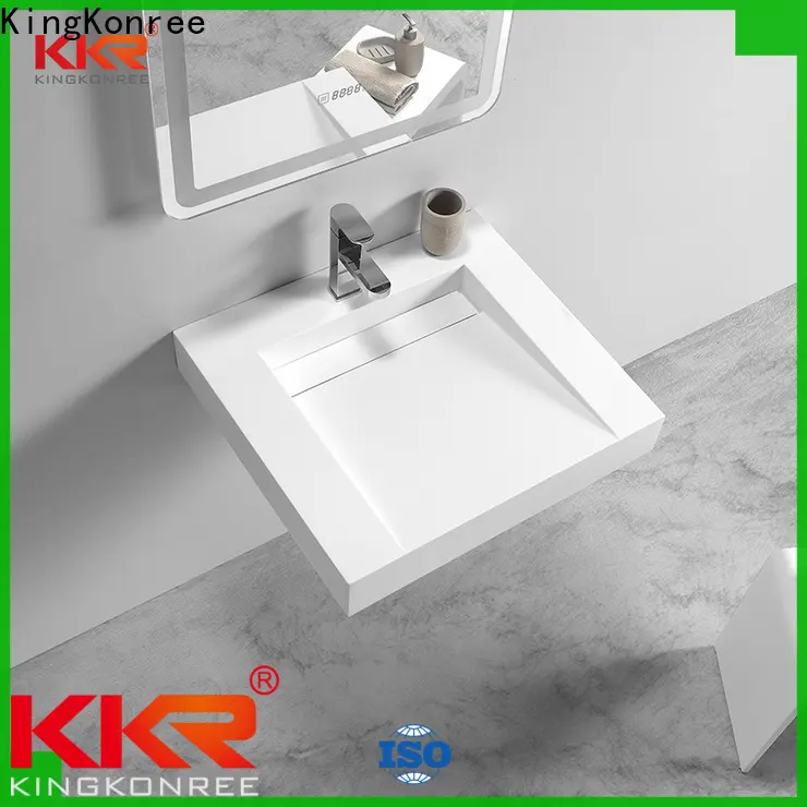 KingKonree artificial wall hung corner sink customized for home 1