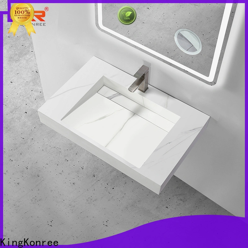 KingKonree smooth wall mounted sink with counter space customized for bathroom 1