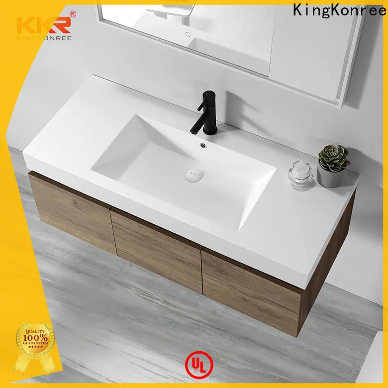 KingKonree marble basin cupboard for bathroom customized for motel 1