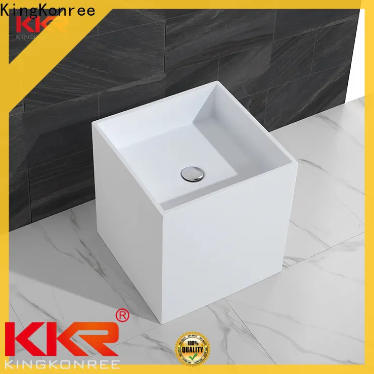 KingKonree artificial freestanding pedestal sink design for home 1