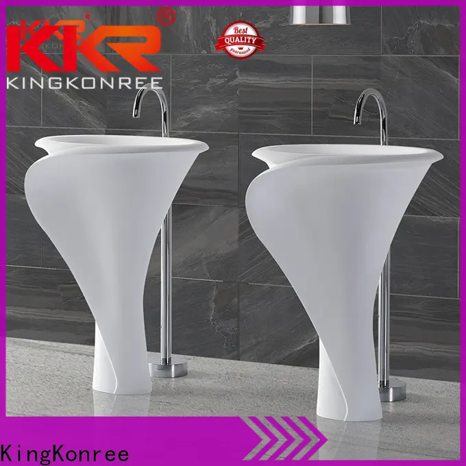pan shape stand alone bathroom sink design for motel 1