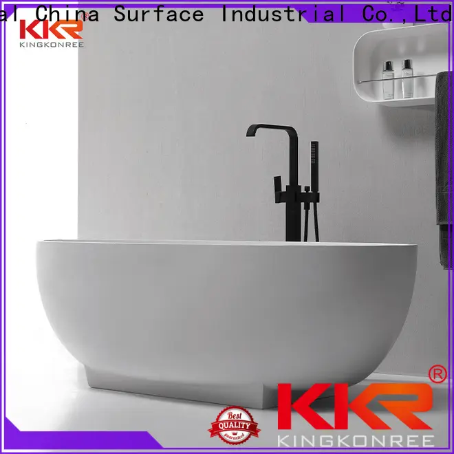 KingKonree durable resin stone bathtub free design for shower room 1