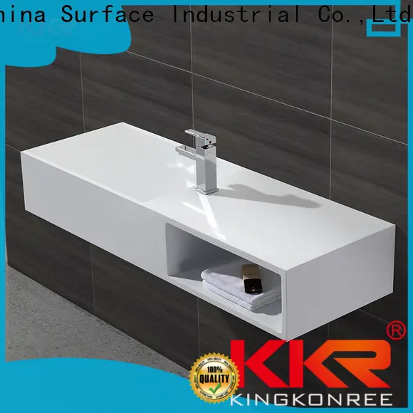 KingKonree stone large wall hung basin supplier for bathroom 1