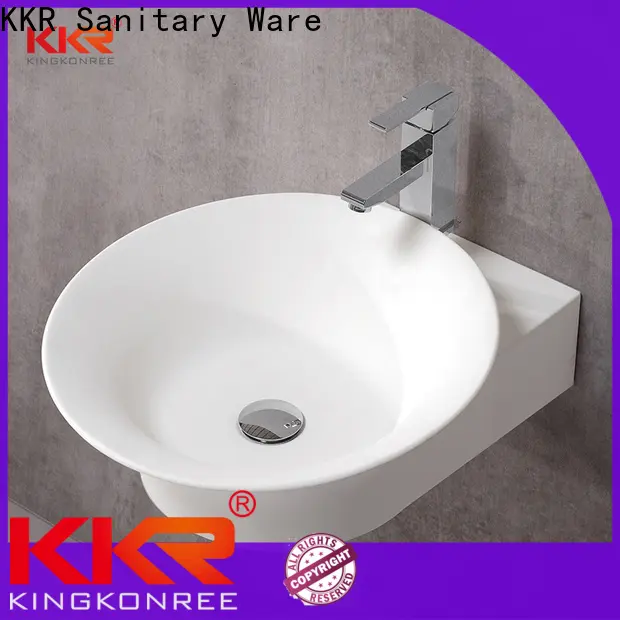 KingKonree artificial black wall mounted basin supplier for bathroom 1