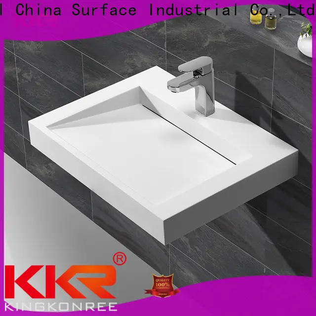 KingKonree slim wall hung basin sink for bathroom 1