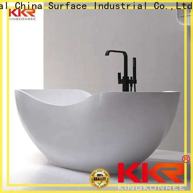 KingKonree bulk production solid surface freestanding bathtub manufacturer for family decoration 1