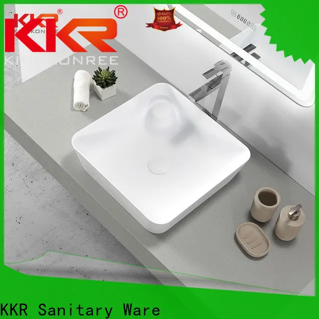 approved above counter square bathroom sink design for hotel 1