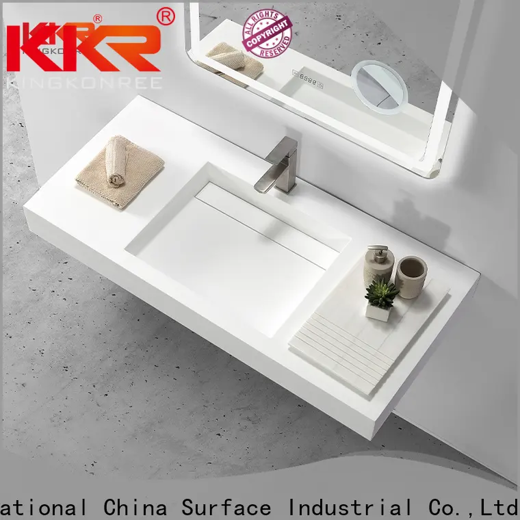 rectangle no hole wall mount sink sink for hotel 1