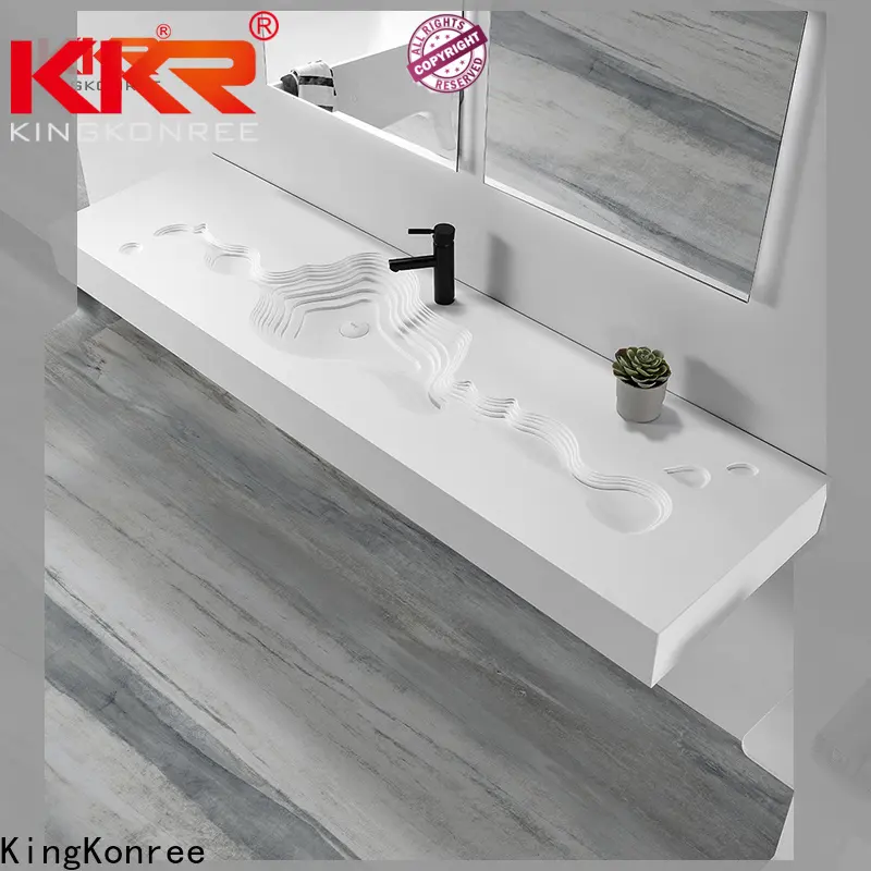KingKonree length rectangular wall mount sink customized for hotel 1