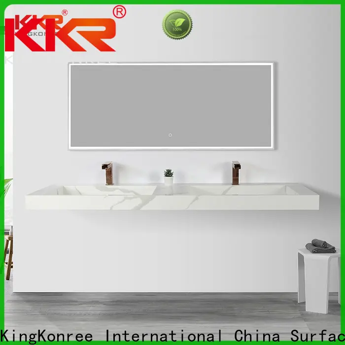 KingKonree 1400mm wall hung concrete basin sink for bathroom 1